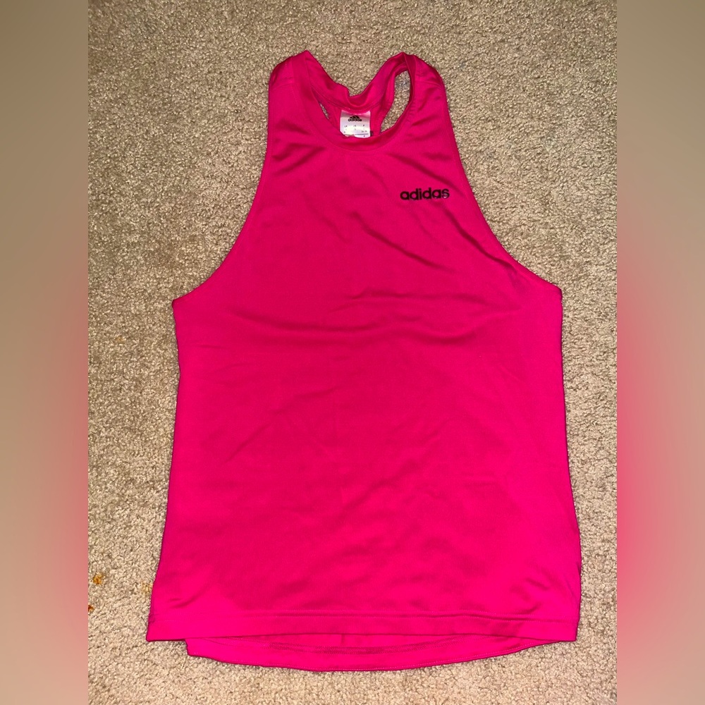 Adidas sports top racer open back PINK size small